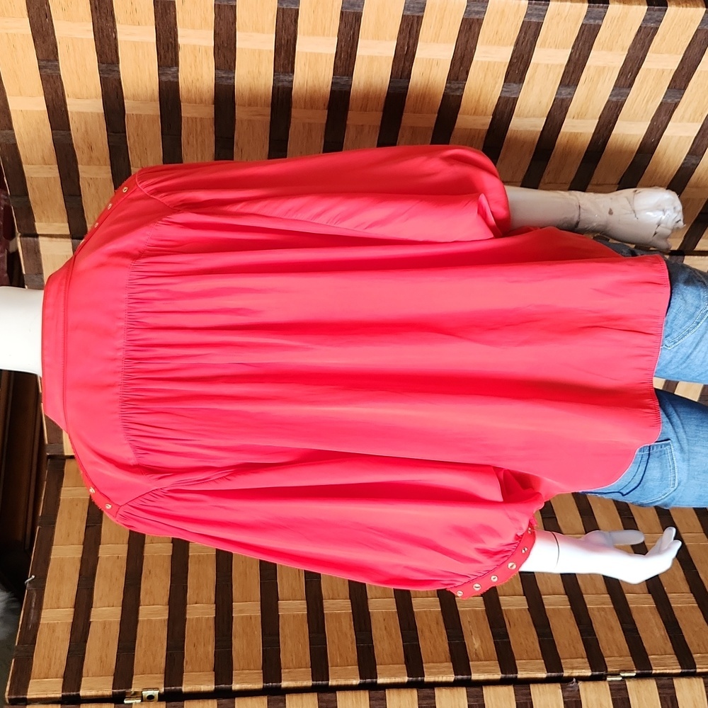 Euc! Chicos orange rivet flowy top - Picture 6 of 9